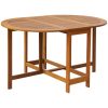 vidaXL Garden Table Folding Brown Solid Acacia Wood Outdoor Surface Patio