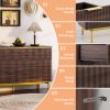 local-goods-image-c47e0c50-9c2a990b-c84d-49ba-971d-7d5c4dc50d30 GarveeHome 7 Drawers Dresser for Bedroom, 54in Wide Fluted Chest of Drawers Dresser Wood Storage Cabinet Curved Design TV Stand with Gold Metal Handles for Bedroom Living Room, Walnut