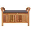 vidaXL Patio Storage Bench with Cushion Loveseat Outdoor Solid Wood Acacia