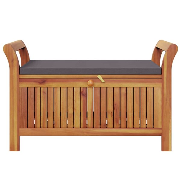 vidaXL Patio Storage Bench with Cushion Loveseat Outdoor Solid Wood Acacia