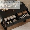 local-goods-image-c83bf197-5e0044a9-90f0-414c-8006-58795e4d8478 IDEALHOUSE Vanity Desk with Mirror and Lights, 49.2”H Makeup Vanity with 3 Color Lights and Adjustable Brightness, Bedroom Vanity Table with 2 Drawers, Black