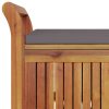 vidaXL Patio Storage Bench with Cushion Loveseat Outdoor Solid Wood Acacia