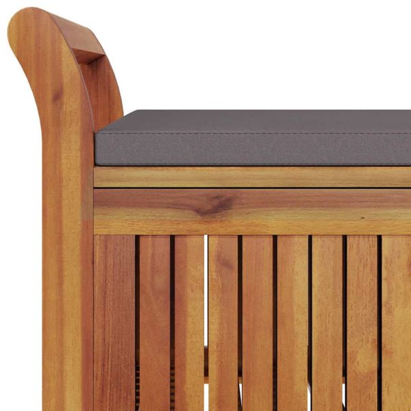 vidaXL Patio Storage Bench with Cushion Loveseat Outdoor Solid Wood Acacia