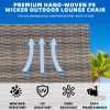 3 Pieces Chaise Lounge Set, Modern Outdoor Patio Furniture with Adjustable Backrest & Side Table, Durable PE Wicker, Weather Resistant Cushions