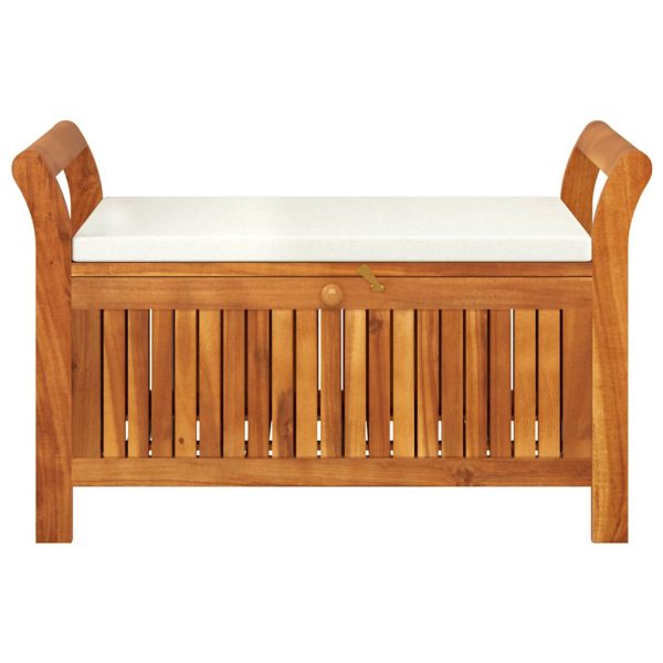 vidaXL Patio Storage Bench with Cushion Loveseat Outdoor Solid Wood Acacia