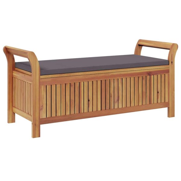 vidaXL Patio Storage Bench with Cushion Loveseat Outdoor Solid Wood Acacia