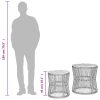vidaXL Patio Side Tables 2 pcs with Wooden Top Beige Poly Rattan
