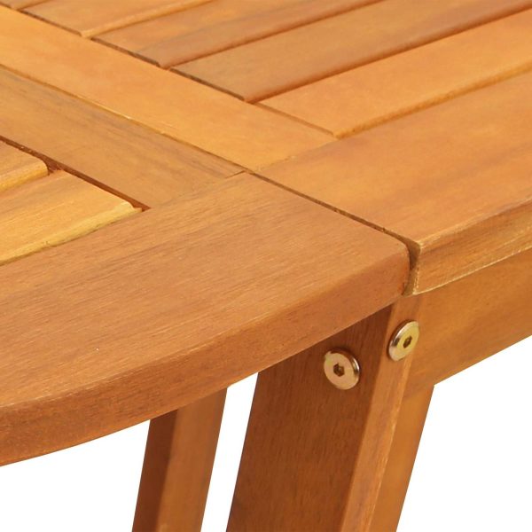 vidaXL Garden Table Folding Brown Solid Acacia Wood Outdoor Surface Patio
