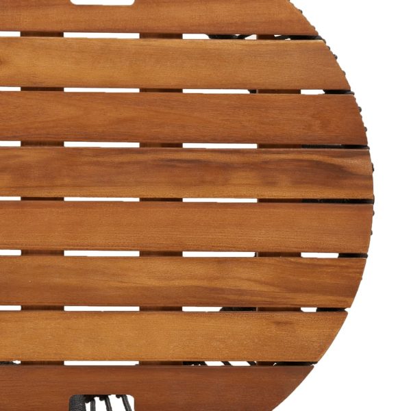 vidaXL Patio Side Tables 2 pcs with Wooden Top Beige Poly Rattan