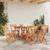 vidaXL Garden Table Folding Brown Solid Acacia Wood Outdoor Surface Patio