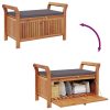 vidaXL Patio Storage Bench with Cushion Loveseat Outdoor Solid Wood Acacia
