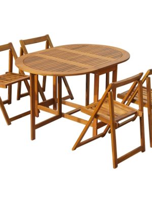 vidaXL Garden Table Folding Brown Solid Acacia Wood Outdoor Surface Patio