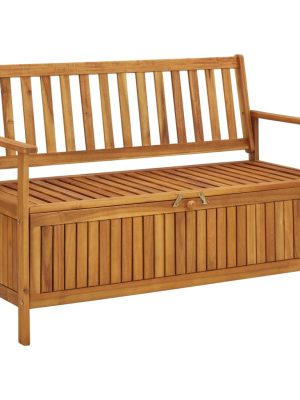 vidaXL Outdoor Storage Bench Deck Box for Patio Furniture Solid Wood Acacia