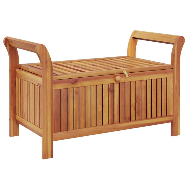 vidaXL Patio Storage Bench with Cushion Loveseat Outdoor Solid Wood Acacia