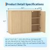 local-goods-image-fd11238d-aab4cbcf-fb20-4e31-9819-ea36e33a9ba2 46.7" Sideboard Buffet Cabinet with Storage, Wooden Fluted Storage Cabinet Sideboard with Adjustable Shelves and 3 Doors, Wood Accent Credenza Coffee Bar Table for Kitchen Living Room- Natural