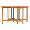vidaXL Garden Table Folding Brown Solid Acacia Wood Outdoor Surface Patio