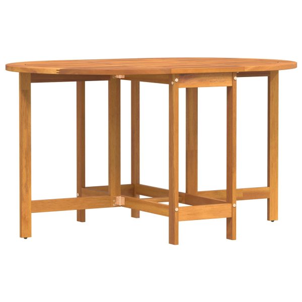 vidaXL Garden Table Folding Brown Solid Acacia Wood Outdoor Surface Patio