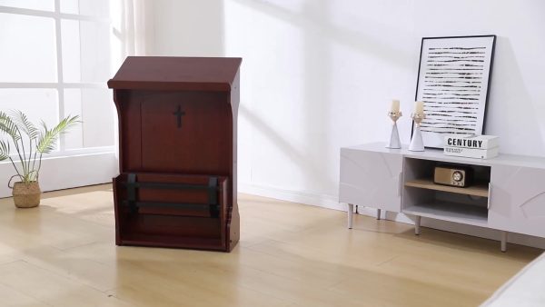 product-030bd2f7c299af8eee34b0f8f642de4f2da125a1.temu_.000001 Traditional Wooden Kneeling Prayer Stool with Padded Bench And Bible Stand-36-Inch Church-Style Prayer Station, Suitable for Homes, Small Chapels, And Religious Worship. Prayer Stool Kneeling Pad, for Home Wooden Kneeling Pad, Church Kneeling Stool