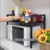 product-25150c9d7b970878a6562863be9ad5c09d9dfb59.temu_.000001 1pc Triangle Shelf with Hooks, Expandable Metal Microwave Oven Rack - Vertical Countertop Storage Rack for Toaster Oven, Air Fryer, Rice Cooker And Other Appliances - Easy to Install, Sturdy Metal Construction, Space-Saving Design
