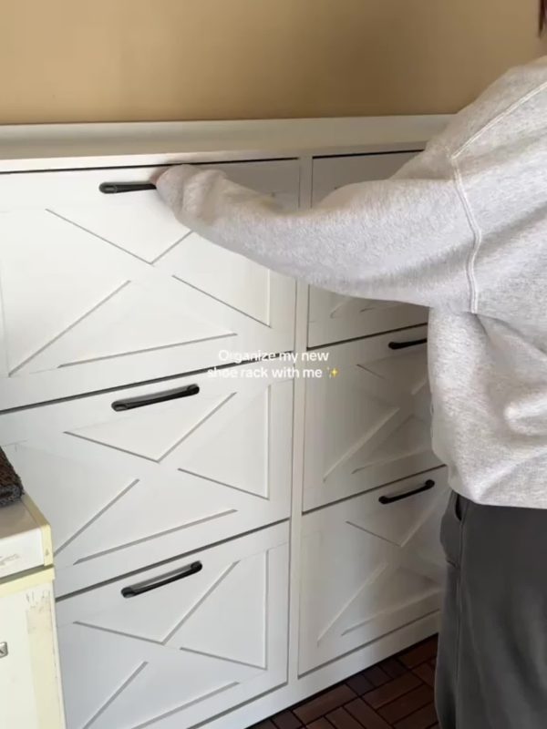 product-300c8974be33c19a15ddafad2e5a6953c1acaa8f.temu_.000001 Washed Gray Shoe Storage Cabinet with 6 Flip Drawers | Narrow Freestanding Shoe Cabinet and Shoe Storage Organizer with Metal Handles for Entryway, Large Shoe Rack Organizer, Modern Farmhouse Style, Ideal for Shoe Racks, Made of Particle Board