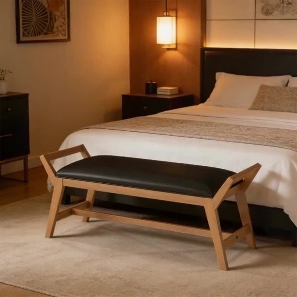 product-3b03cc2a23e77e4ec89d0af329bda438492c5414.temu_.000001 1pc 51Inch End of Bed Bench | Solid Wood Frame, Fabric Upholstered Ottoman Bench for Entryway, Bedroom, Hallway, Living Room, Modern Style