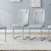 product-4fe8aba4802053fe8c3a383cb3e73ce92f86981a.temu_.000001 Modern PU Leather Dining Chairs Set of 4 - Light Gray/Dark Gray Suitable for Kitchen, Living Room & Dining Room, Foam Cushioned Seats, Cantilever Base with Anti-Slip Footpads, PVC-Coated Faux Leather Armless Chairs, Easy Assembly