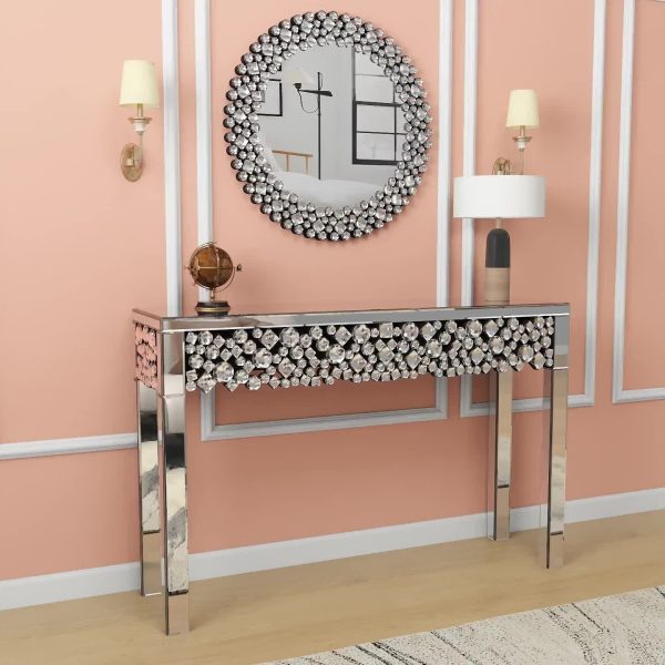 product-78f986d78c707b2768713a7377a56d3b23a91286.temu_.000001 Luxury Entryway Table Measuring 47.24 Inches, Featuring a Glamorous Mirrored Design with Crystal Details, Perfect for Modern Home Decor in Hallways