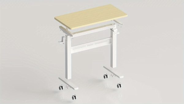 product-8745aefbcc0bce689f4cc0dd54d71e05ef4454e3.temu_.000001 Wheeled Mobile Standing Desk, Pneumatically Adjustable Height Desk for Walking, Rolling Computer Workstation for Home Office
