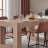 product-897078384c997631a6651cf3c4093470e49299a8.temu_.000001 Andehomy 63" Modern Farmhouse Dining Table Suitable for 4-6 People, Rectangular Kitchen Island Table with Sturdy Legs & MDF Top, Natural Oak, Assembly for Dining Room, Living Room, Kitchen, Space-Saving