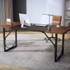 product-94559b816252838b318f4d9f66c592284e3f3ced.goods_.000001 Executive Office Desk 63 Inches with Headphone Hooks, Modern Workstation for PC Laptop, Vanity Table, Craft Table, Office Furniture, Unique Color Matching Design, Computer Desk for Small Spaces, for home Office Workspace Gaming Desk with Metal Frame