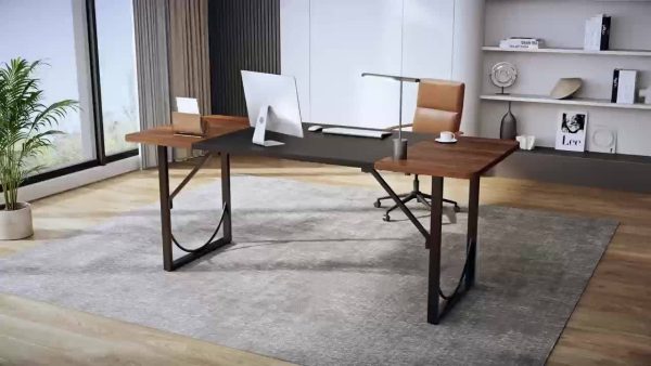 product-94559b816252838b318f4d9f66c592284e3f3ced.goods_.000001 Executive Office Desk 63 Inches with Headphone Hooks, Modern Workstation for PC Laptop, Vanity Table, Craft Table, Office Furniture, Unique Color Matching Design, Computer Desk for Small Spaces, for home Office Workspace Gaming Desk with Metal Frame
