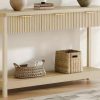 product-97a4afa3d5003bfe6af509adaaa36a6dc46291f3.temu_.000001 51 IN Fluted Console Table with 3 Drawers, Modern Entryway Table with Metal Handles, Sturdy Solid Wood Design, Hallway Table with Storage, for Living Room And Hallway