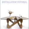 Modern Glass Coffee Table for Living Room Mid Century, Small Coffee Table Stylish Coffee Tables, Suitable for Bedroom Living Room Reception Office Tables (Walnut/Brown, Medium)