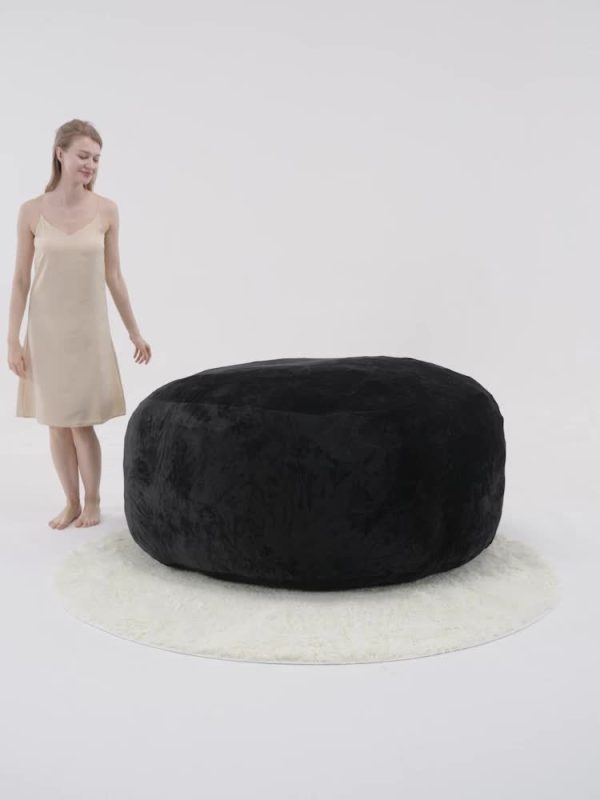 product-ae2884200b9ee3ac2af7181645381f4e37a50d1e.goods_.000001 Enormous 6' Memory Foam Furniture Bean Bag (3 Gifts: U-Shaped Pillow, Blanket Pillow, 6-Foot Rug) - Big Sofa with Soft Microfiber Cover