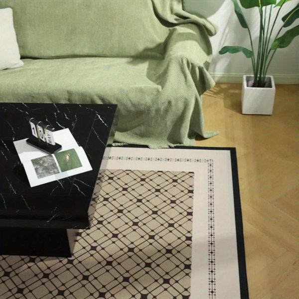 product-af748089ed78f052af66f5e6620888a93f15a200.temu_.000001 Modern Luxury Low-Profile Square Coffee Table with LED Lights - Space-Saving Faux Marble Top & Engineered Wood Base Suitable for Small Spaces, Compact Living Room Center Table, Assembly, Black/Brown