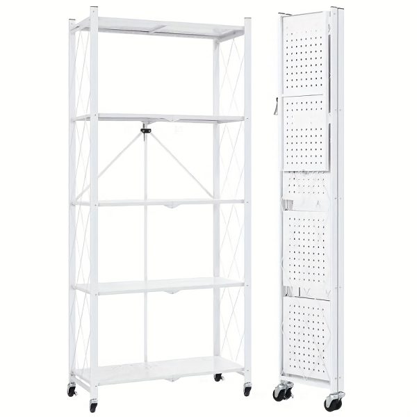 product-aisc_image-algo-pass-5a1d7264-7d41-4749-866e-71bc3cc3654c Office Bookshelf Shelving Unit, 3/4/5-Tier Unassembled Storage Rack, Equipped with Wheeled Multi-Layer Storage Shelves, Portable Floor-Standing Versatile Miscellaneous Storage Rack