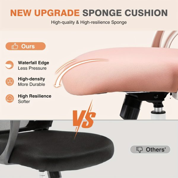 product-algo_check-auto-08c94669e10dc358a6dbb059c855d7fc_1740481991862 Ergonomic Office Desk Computer Chair - High Back Comfy Swivel - Home Gaming Mesh Chairs With Wheels - 144° Tilt For Study - Adjustable Headrest - Comfortable Lumbar Support - Flip-up Arms