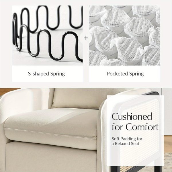 product-algo_check-auto-54a722b5358accc470d9e43be5b241f7_1752577275795 Modern Woven Rattan Accent Chair with Wooden Armrests & Legs - Detachable Cushion, Upholstered Seat, Natural Brown Finish for Living Room, Bedroom, or Makeup Room - Easy Assembly, Durable Polyurethane & Hardwood Construction, Bedroom Seating, Elegant Seating Option, Sturdy Construction, Home Decor Lovers