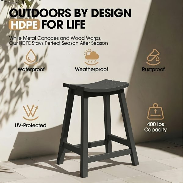 product-algo_check-auto-5c430fc2da7ce6f3b24904e7d6c8127d_1778753004868 2pcs HDPE Bar Stools 24 Inch, Outdoor Counter Height Bar Stools, All-Weather Resistant Patio Stools for Backyard Kitchen Deck, 400 LBS Capacity, Black/Blue/Gray