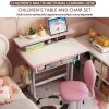 product-algo_check-auto-5d72aff32a9f2f674d365c8445971927_1781078357801 Adjustable Kids Study Desk & Chair Set, Ergonomic Curved Back Spine Protection, Height Adjustable, Wipeable Desktop, Detachable Reading Stand, Eye-Caring LED Lamp, Multiple Colors, Ideal For 3-18 Years Old Kids Home School Study & Daily Use