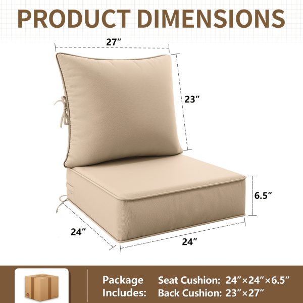 product-algo_check-auto-5e4215137288e0a3ec9cbc75126e80a9_1772602310698 Outdoor Cushion Set of 1pc/2pcs/4pcs/6pcs - Thick 35D High-Density Foam Cushions Measuring 24*24*6.5 Inches, Featuring Quick Rebound, High Durability, And Easy Cleaning, Suitable for Outdoor Furniture Like Sofas And Patio Chairs