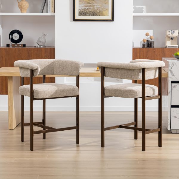 product-algo_check-auto-62949ec09a9182ccccfca987085ac871_1772694481712 KERDOM 26'' Tall Bar Stools, Upholstered in Linen Fabric with Backrest And Footrest, Spacious Cushion Seat for Kitchen Islands, Dining High Chair for Restaurant Counters, Curved Back Support
