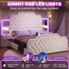product-algo_check-auto-67288ae9c78afe1b4ff6ed3f37e4dc20_1737607774420 Queen Size Bed Frame with 2 Nightstands with Mirror, Modern Platform Bed Frame with 53" Tall Headboard and 4 Storage Drawers