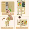 4-in-1 Toddler Standing Tower with Learning Clock & Blackboard - Foldable Multi-Functional Step Stool, Wood Climbing Ladder & for & (Toddler Learning, Motor Skills Development)