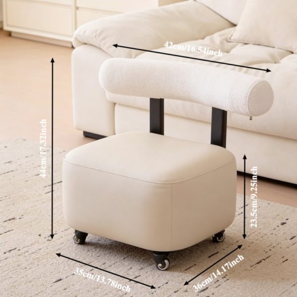 Entryway Shoe Changing Stool with Smooth Rolling Wheels, Sturdy Wooden Frame And Non-Slip Rubber Feet, Multifunctional Design for Putting on Shoes, Quick Changing, Temporary Seating And Small Item Organization, Ideal for Entryway, Living Room