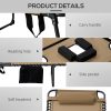 Outsunny 2pcs Folding Chaise Lounge with 5-Level Reclining Back, Outdoor Tanning Chair with Reading Face Hole, Outdoor Lounge Chair with Side Pocket And Headrest for Beach, Yard, Patio, Beige