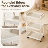 product-algo_check-auto-92dc91265848bfdbb9edafeed9b715db_1779857154767 4-Tier Household Portable Floor Standing Nursing Cart with Handles, Storage Cart, Adjustable Multi-Level Changing Stand for Diapers, Bottles, And More