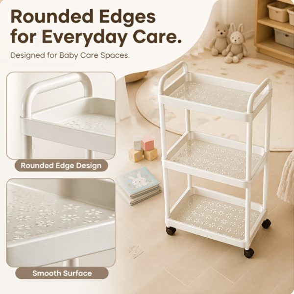 product-algo_check-auto-92dc91265848bfdbb9edafeed9b715db_1779857154767 4-Tier Household Portable Floor Standing Nursing Cart with Handles, Storage Cart, Adjustable Multi-Level Changing Stand for Diapers, Bottles, And More