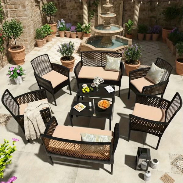product-algo_check-auto-96989e94a6937a3e7bbda5c80c997e64_1762916269913 8pcs Patio Furniture Set, Outdoor Rattan Chairs Rattan Conversation Sets With Cushions And Coffee Table For Porch Garden Poolside Backyard, Black - Patio Furniture Outdoor