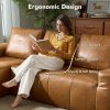 product-algo_check-auto-a32d65a6900cb7e095c3c2a146783b0f_1752306570927 114" L-Shaped Sofa Set for The Living Room - Mid-Century Brown Waxed Fabric Sectional Couch, No Assembly Required (Chaise + Loveseat) Space-Saving Package (Brown)